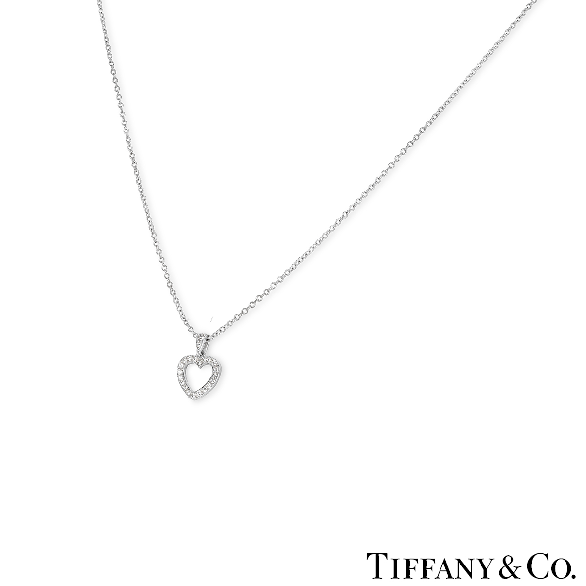Tiffany & Co. Platinum Diamond Heart Pendant | Rich Diamonds